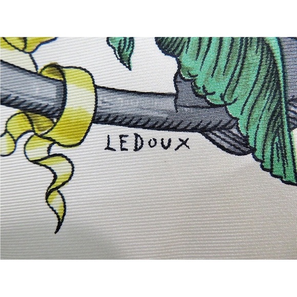 Hermes Scarf in White and Multicolor - Picture 13 of 14